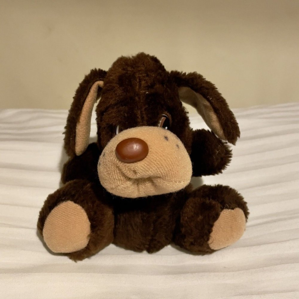 Vintage Dan Brechner Puppy 5” Brown Hound Dog Plush Stuffed Animal